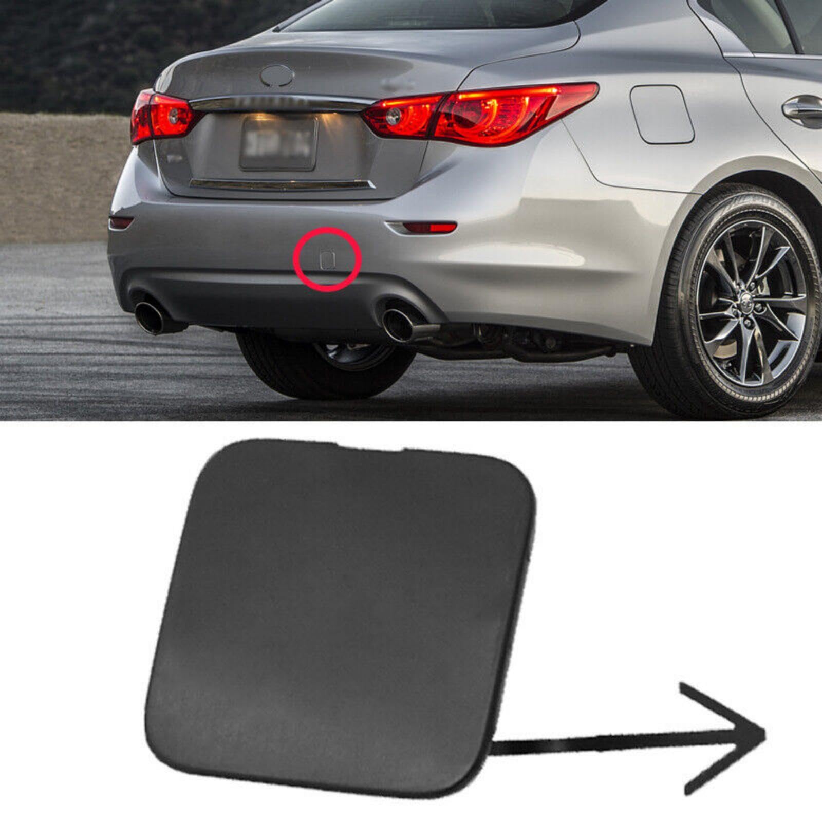 X AUTOHAUX Tow Hook Cover For Infiniti Q50 2014-2018 - Rear Bumper Cap, Gray, OEM 85071-4GA0A