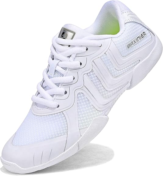 TUOTOM Girls White Cheer Shoes Youth Competition Cheerleading Dance Sneakers Breathable Athletic Training Tennis