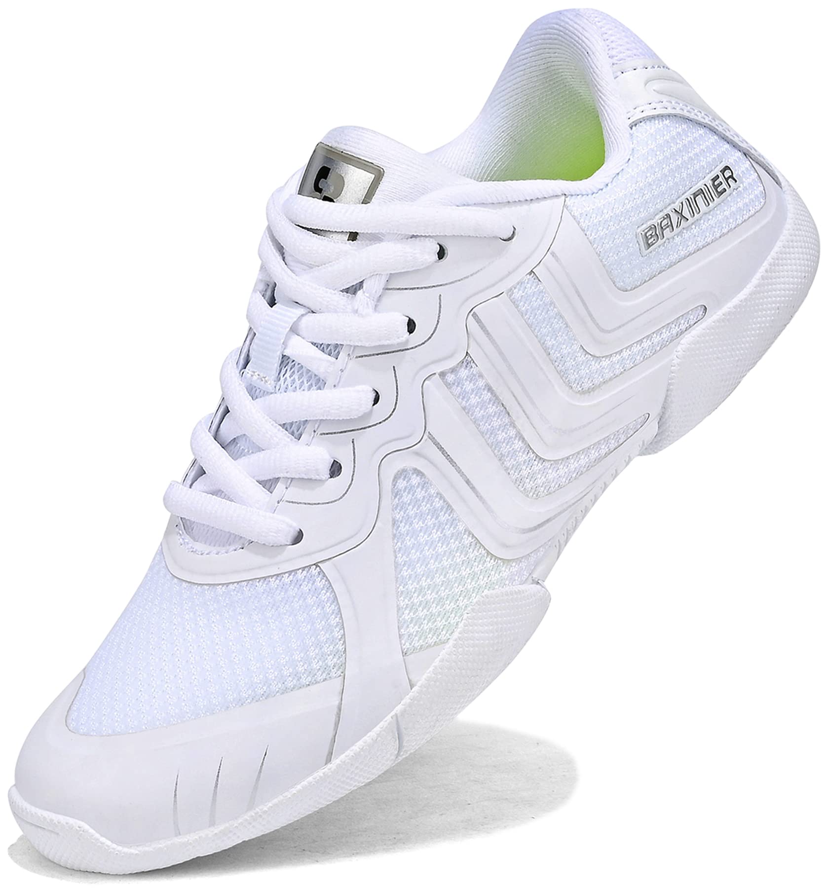 TUOTOM Girls White Cheer Shoes Youth Competition Cheerleading Dance Sneakers Breathable Athletic Training Tennis