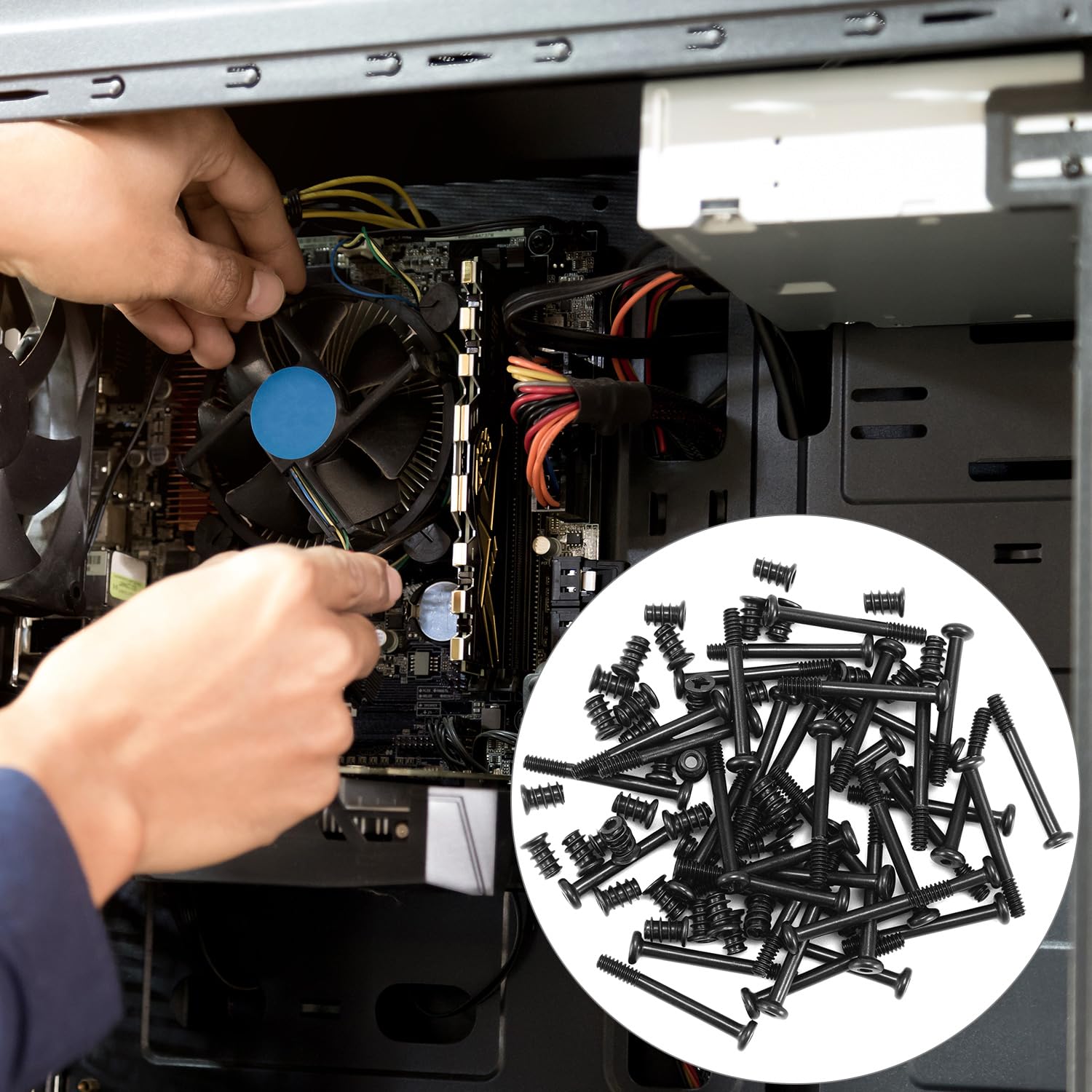 QWORK® 80 Pezzi viti per case computer, PC viti, per il montaggio delle ventole del case PC