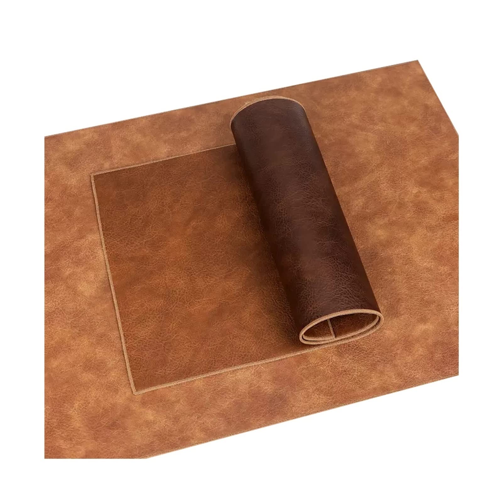 Camino de mesa impermeable, mantel individual reversible aislado, mantel antiquemaduras para uso doméstico u oficina, diseño retro de cuero, duradero y elegante