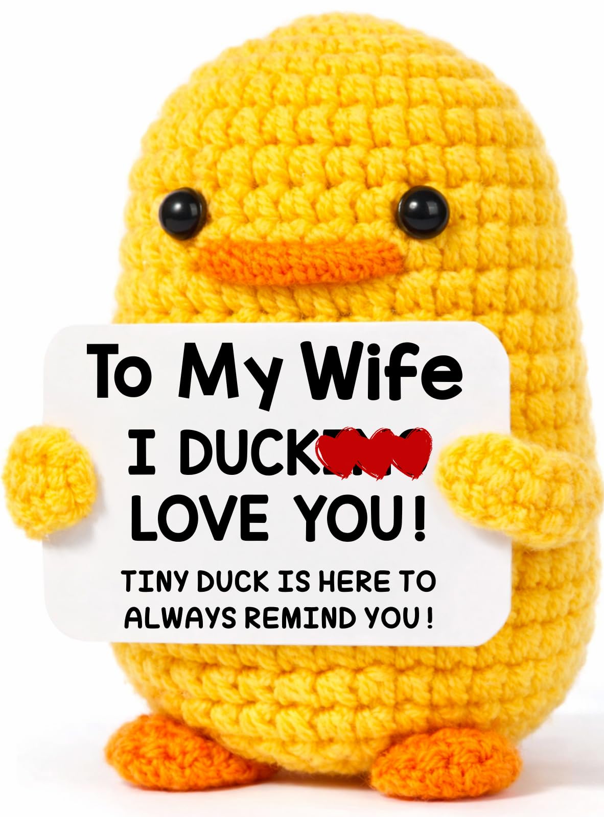 MBL Gifts for Wife Birthday Anniversary - Funny Cute Crochet Duck Anniversary Wedding Romantic Gifts for Couples Girlfriend Mothers Her Women Christmas Mother's Day, I Duck Love You