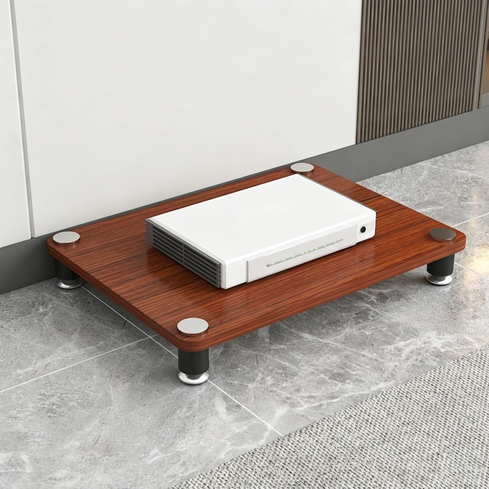 Meuble AV multifonction marron rouge à 1 niveau pour équipement audio