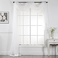 Vista 10 de Interior Trends Cenefa multiusos de gasa transparente con dobladillo completo para ventana o evento