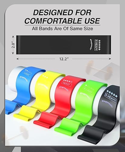 Miniatura 8 de Bingwaah Mini Loop Resistance Bands  Fabric & Elastic Sets Exercise Bands for Strength Training - Rehab, Yoga, Pilates & Home Workout Equipment