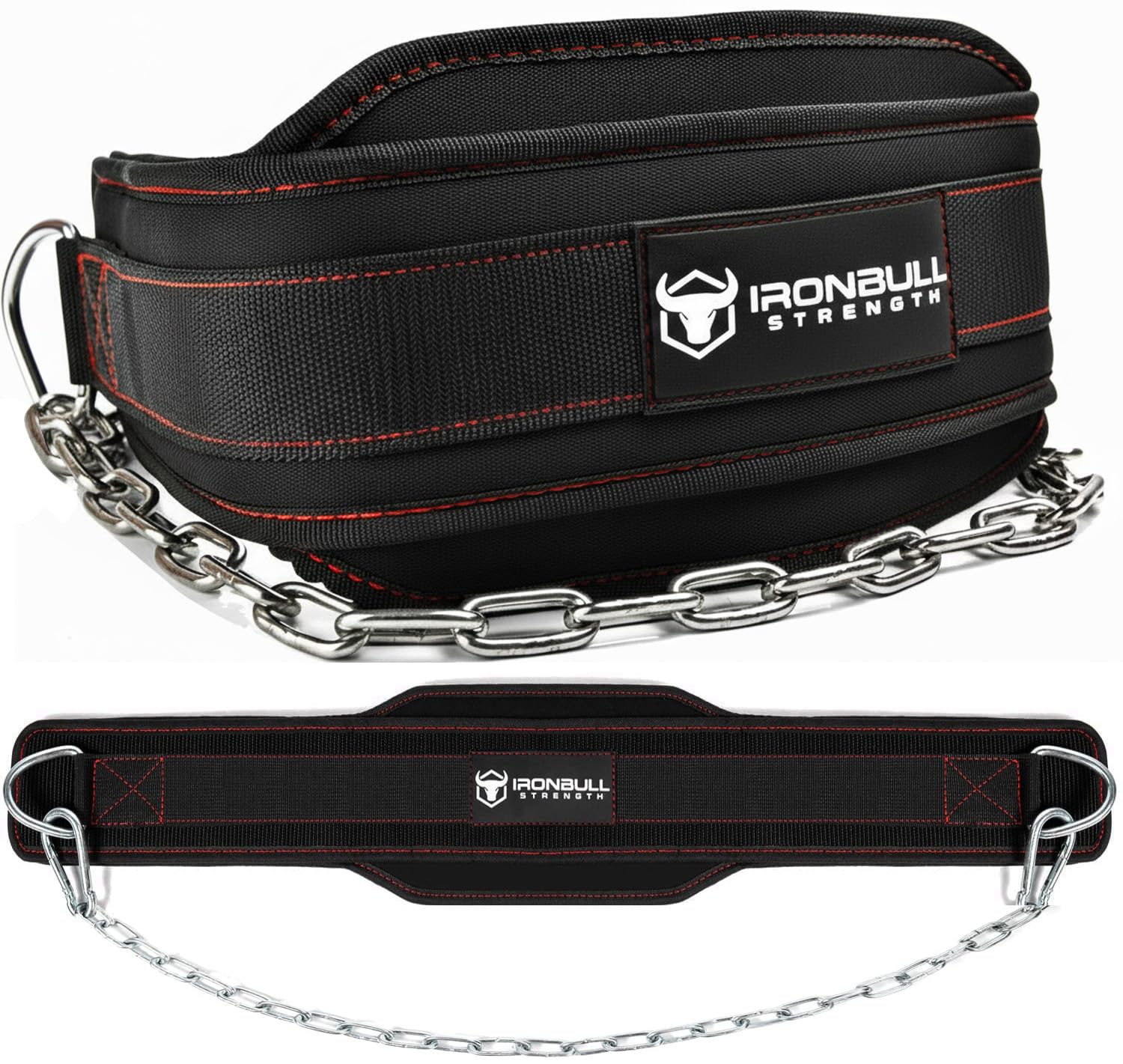 Ceinture de musculation avec chaîne pour haltérophilie - Ceinture de musculation pour soulever des poids - Robuste pour tractions lestées, dips, squats, hanches, tractions - Pour homme et femme