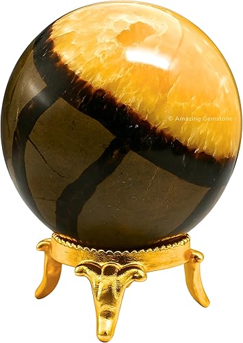 Vista 506 de Amazing Gemstone Black Tourmaline Crystal Ball with Stand - 2" Inches Crystal Sphere Meditation Balls for Witchcraft and Decorative Balls