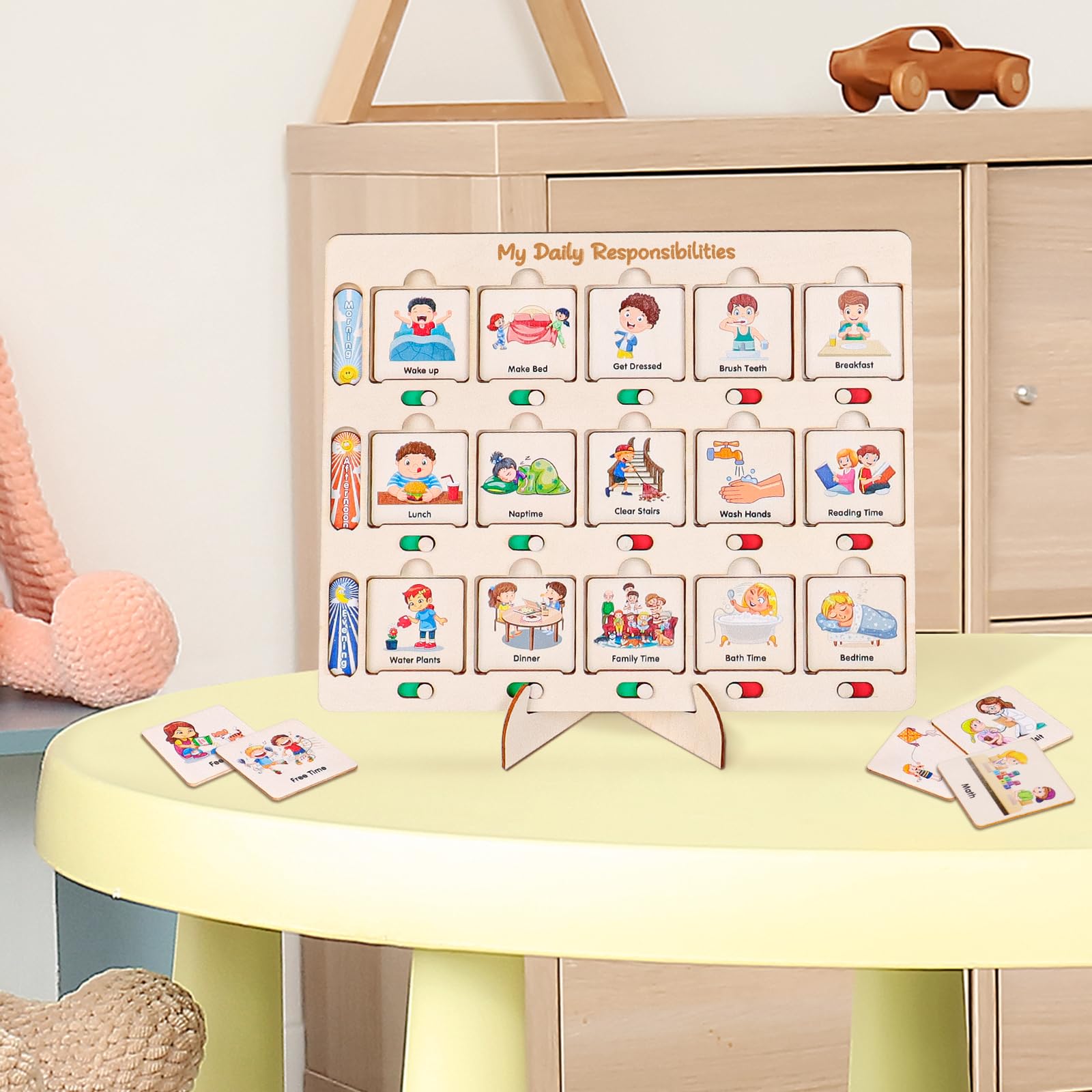 Calendario visual de madera