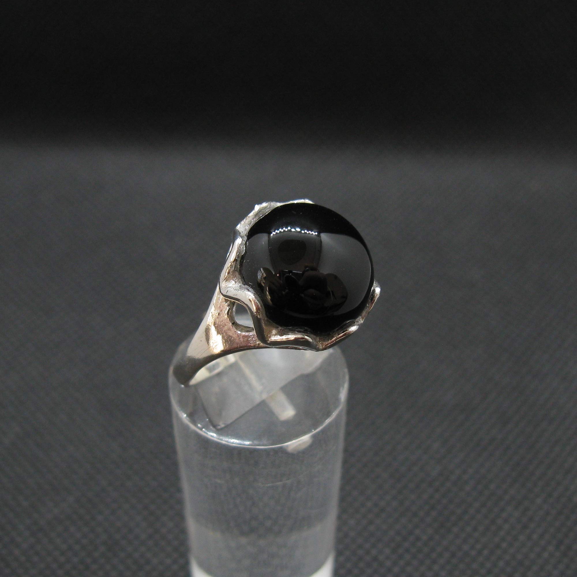 Anillo de Plata Esterlina Hecho a Mano Con Ónix Negro Genuino Sólido Estampado 925