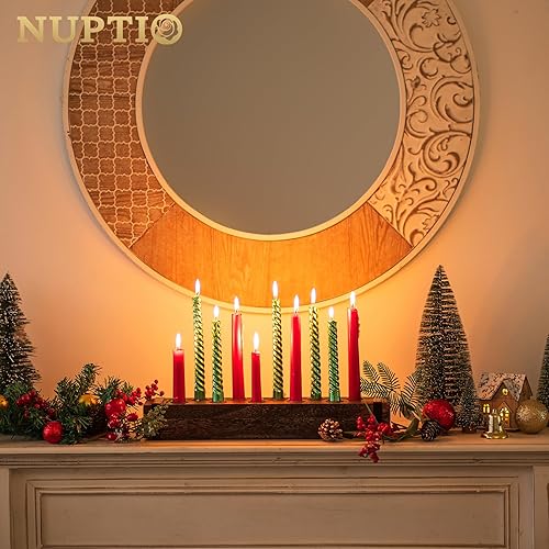 Miniatura 3 de NUPTIO Candelabro para centro de mesa juego de 2 candelabros de madera de 16.5 pulgadas - Candelabro cónico rústico para decoración de fiesta de