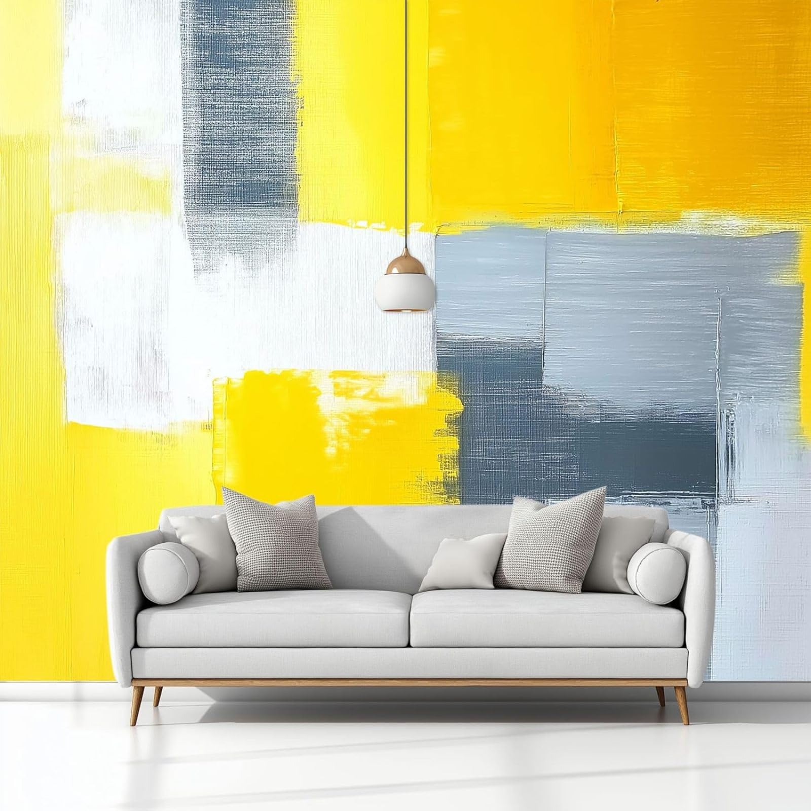 kfjhgbdshhj Photo Wallpaper Minimalist Abstract Painting Wallpaper Wall Decoration Study Room Living Room Restaurant Cafe, Yellow, 200cm x 140cm