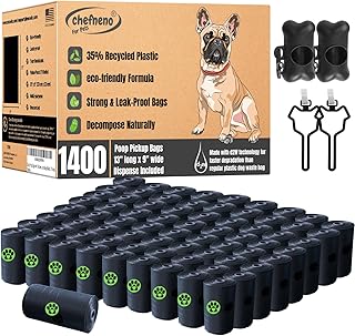 Doggy Poop Bags Biodegradable with Dispenser (1400 Bags) Eco-friendly Dog Waste Pickup Bags Landfill-Degradable Refill Rolls Cat Waste Bags (Black, 70 Rolls, Unscented)