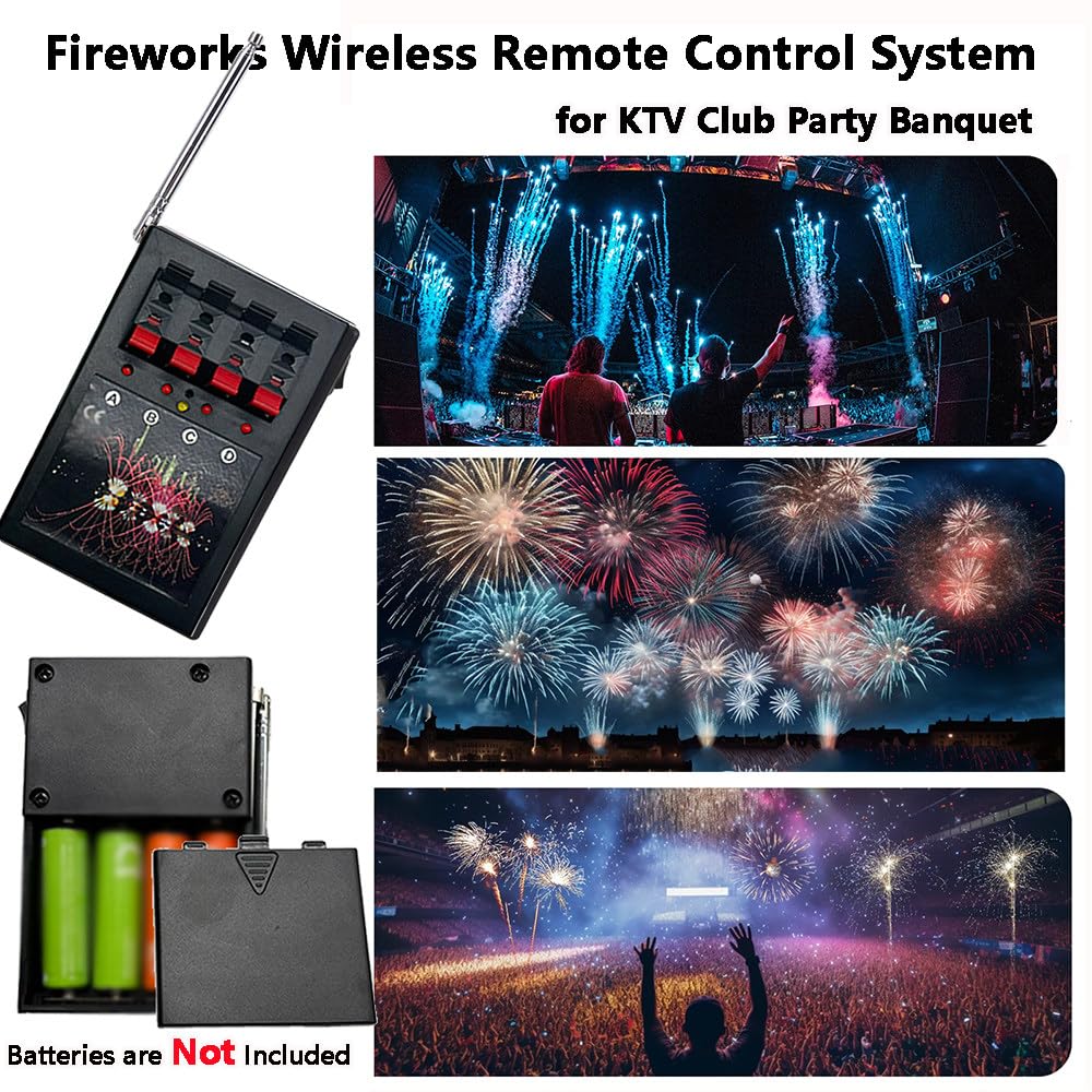 Sistema di accensione senza fili per fuochi d'artificio - Funzionamento a distanza alimentato a batteria per matrimoni, feste, hotel, ecologico