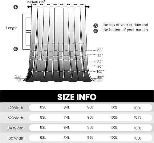 Miniatura 6 de Dreaming Casa Curtain DC10750 - Cortinas de 2 paneles con bolsillo para barra trasera