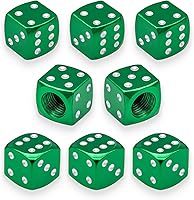 Vista 23 de 6 tapas de vástago de válvula de neumático, tapas de válvula de neumático de acero inoxidable para automóviles, camiones, SUV, motocicletas, Verde