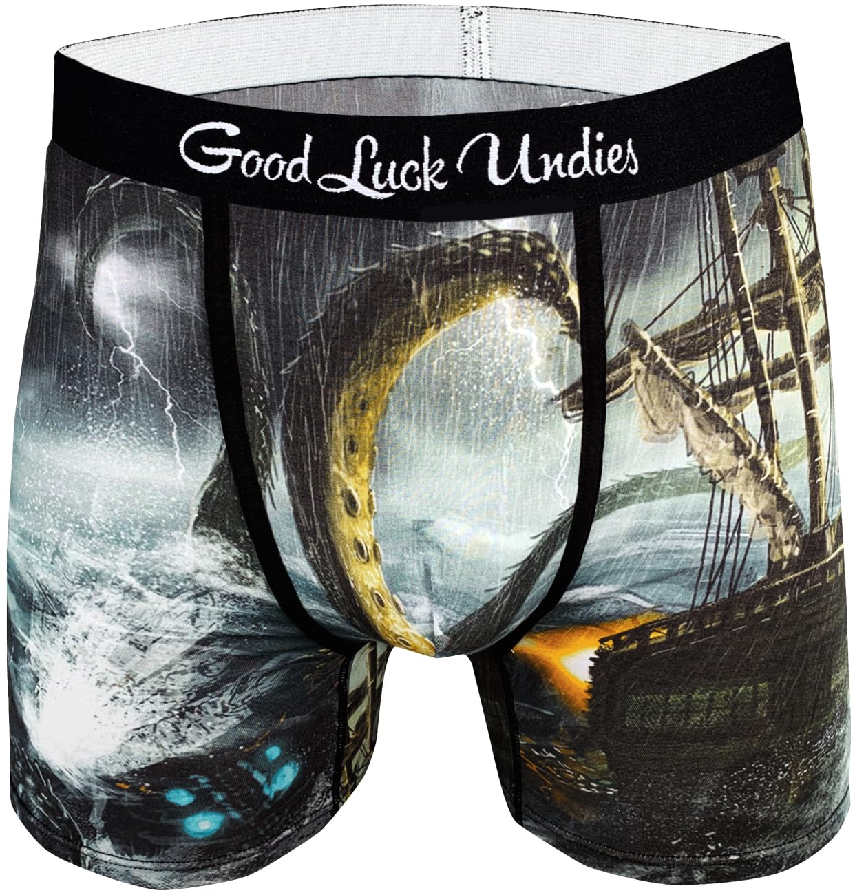 Good Luck Undies Men's Kraken Boxer Brief Underwear - Multicoloured - S