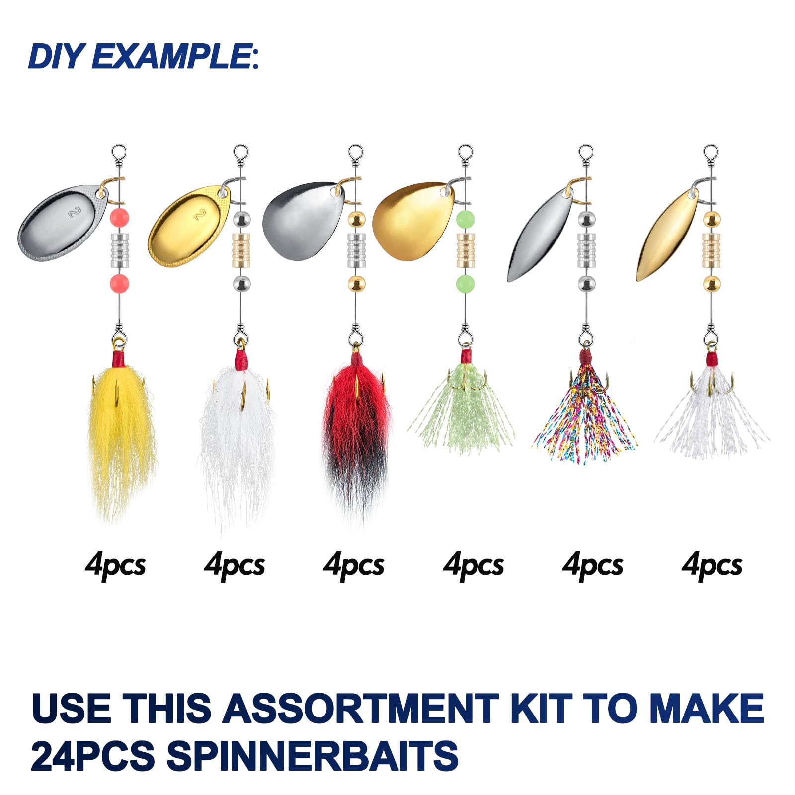 Amazon.co.jp: Alwonder 168個/ボックス DIY ルースターテールスピナー