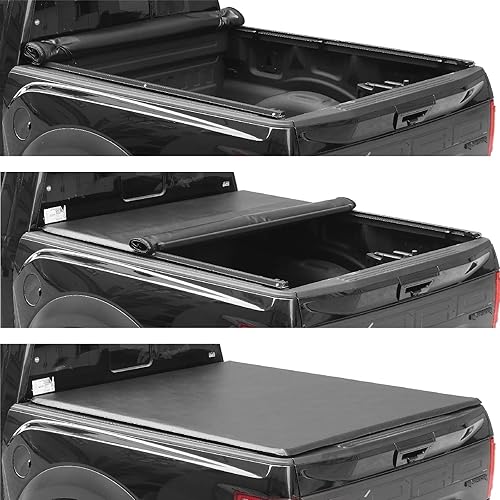 Vista 12 de Lyon - Cubierta rígida de 6 pies / 73 pulgadas para camioneta de tres pliegues compatible con Ford Ranger Tonneau 2019-2025 Plegable duro