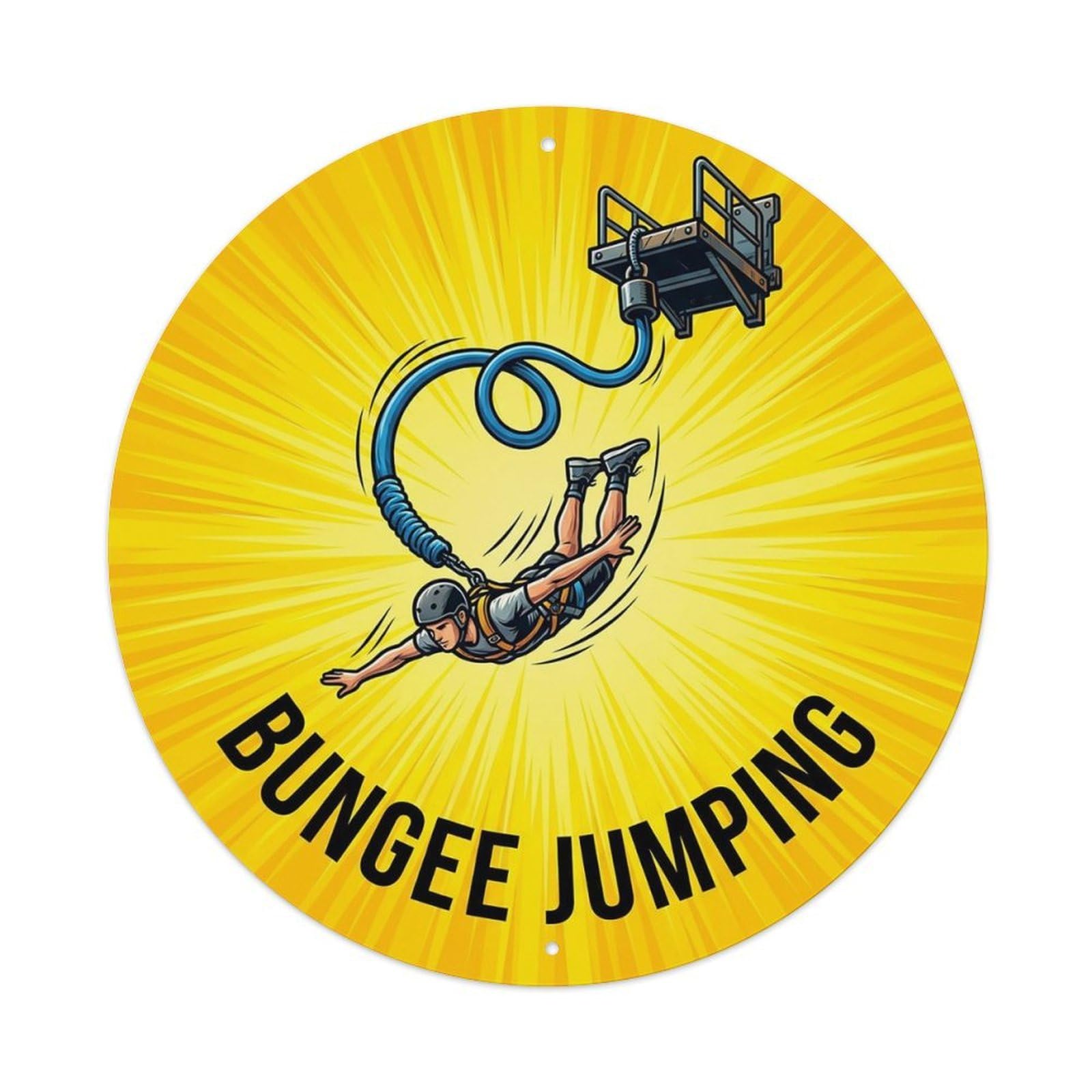 Vintage Bungee Jumping Extreme Sports Vintage Metal Tin Sign Plaque Wall Decor for Cafe, Club Bar, Office, Garden Metal Poster 8x8Inch