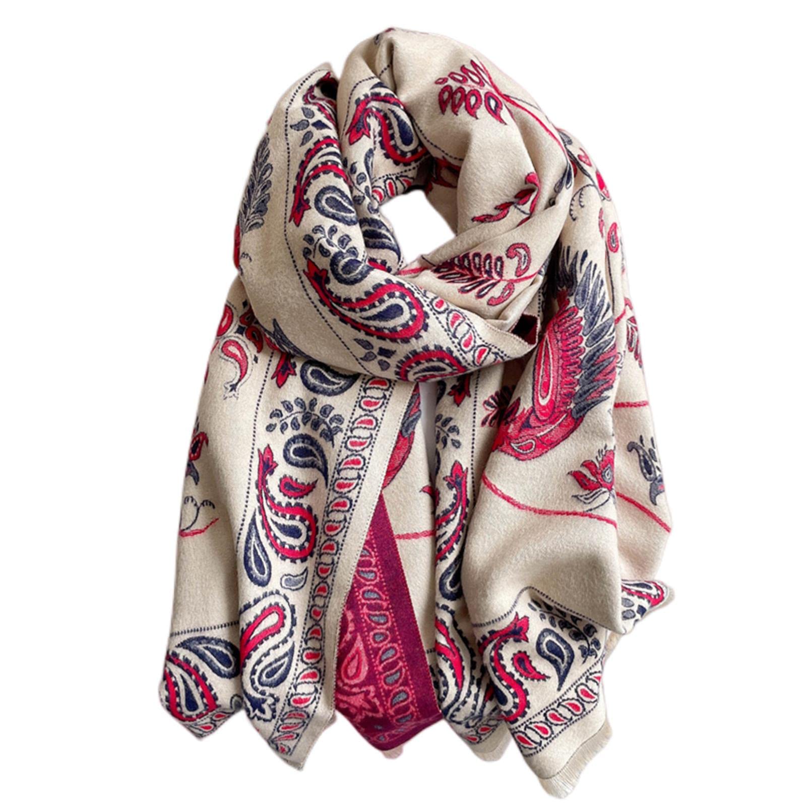 URYYRIT Sciarpa Calda F Imitazione Cashmere Sciarf Winver Women A Scialle Avvolgente Signore Stampare Moda Cashmere Spessa Sciarpa A Scialle di Sciarpa