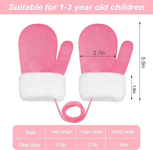 Miniatura 3 de ONESING 2 pares de guantes para bebé, guantes de invierno para recién nacidos, guantes de invierno para bebés y niñas