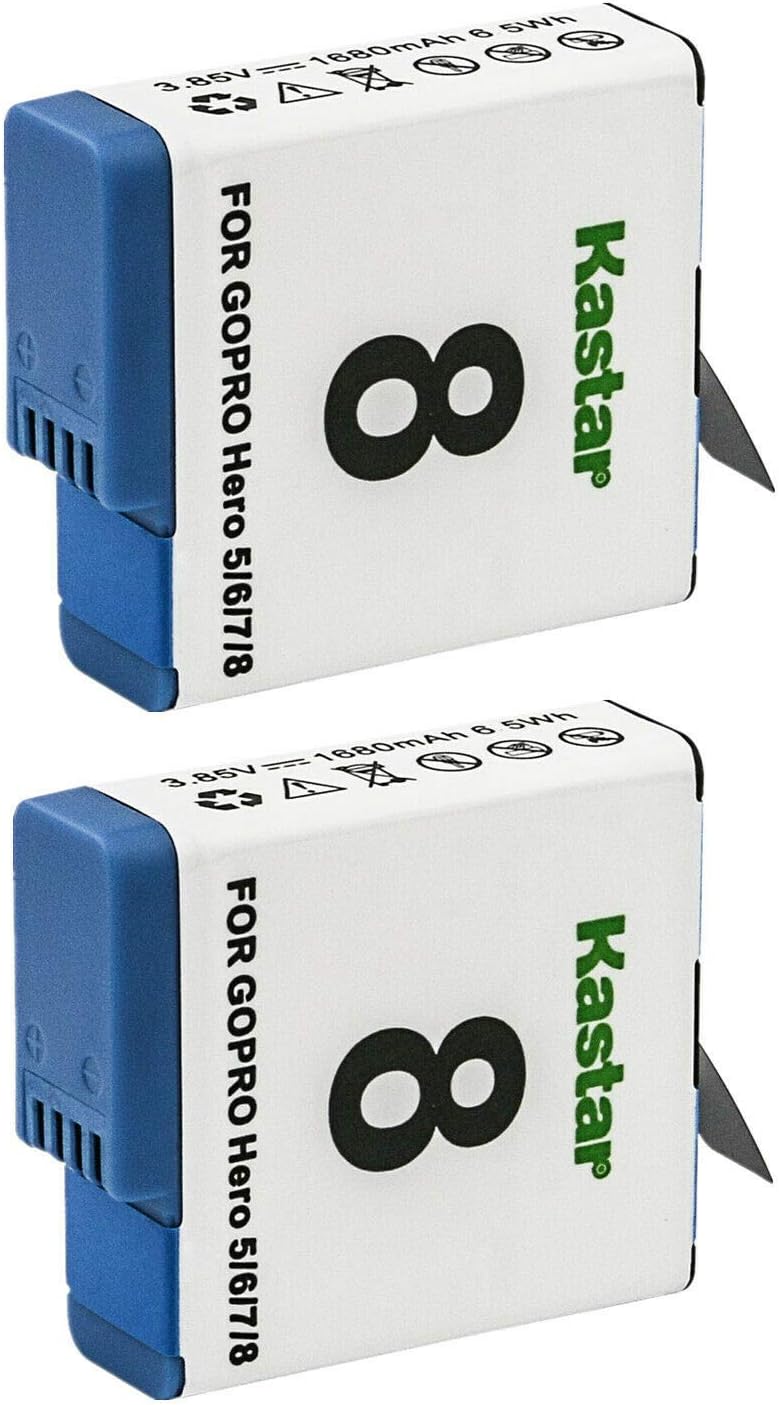 Kastar 4-Pack AHDBT-801 Battery Replacement for Gopro 601-27537-000, 601-10197-000, Hero 8 Action Camera, HERO8 Black, Hero 8 HD Black, HERO8 Silver, Hero 8 HD Silver, Hero 7 Action Camera