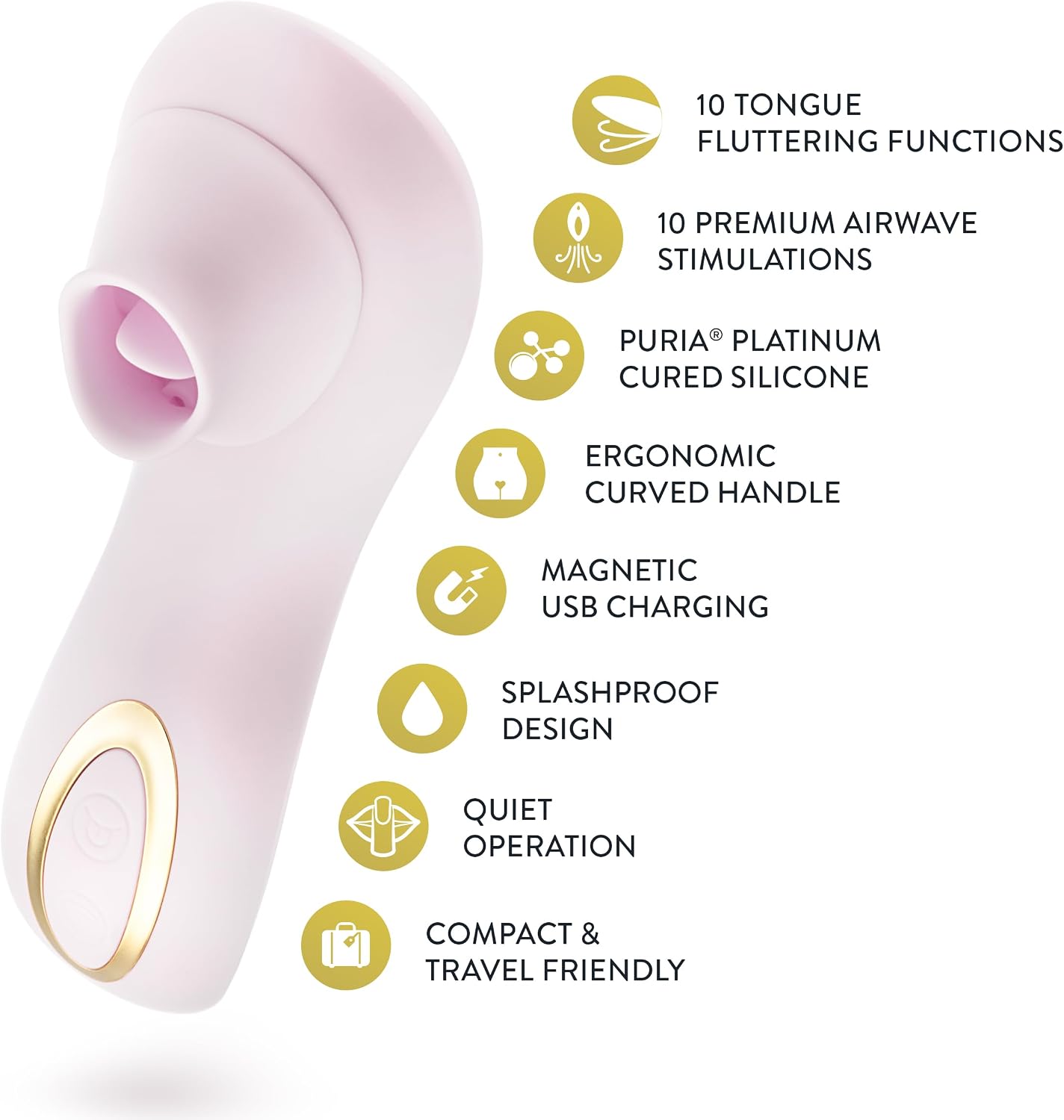 Blush 6" Delice Fleur Handheld Clit Stimulator - Lifelike Sucking Tongue Fluttering Sensation - Vagina Nipple Suction Pleasure - USB Charge, Splashproof, Women Couples Discreet Adult Sex Toy - Purple