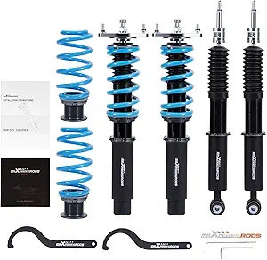 maXpeedingrods Coilover for Audi A4 B9 2015+, 24 Levels Damper Adjustable Coilovers Suspension Kit Strut, Height Adjustable Shock Absorber Srruts, T6 Upgraded Lowering Kits Blue