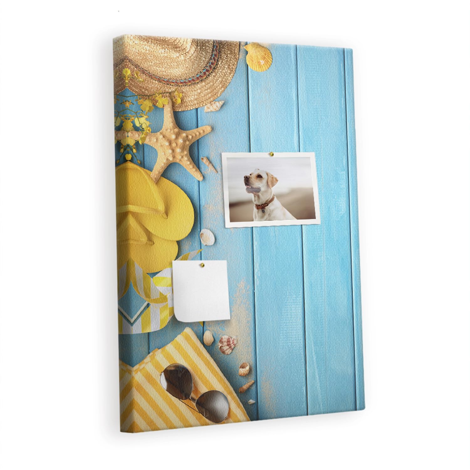Pinnboard Kork Wandtafel inkl. Pins | Stabile Infotafel für Büro, Küche, Schule | Organisation von Notizen, Terminen, Fotos, Aufgaben, Ideen - 40x60cm - Holz - Strandaccessoires