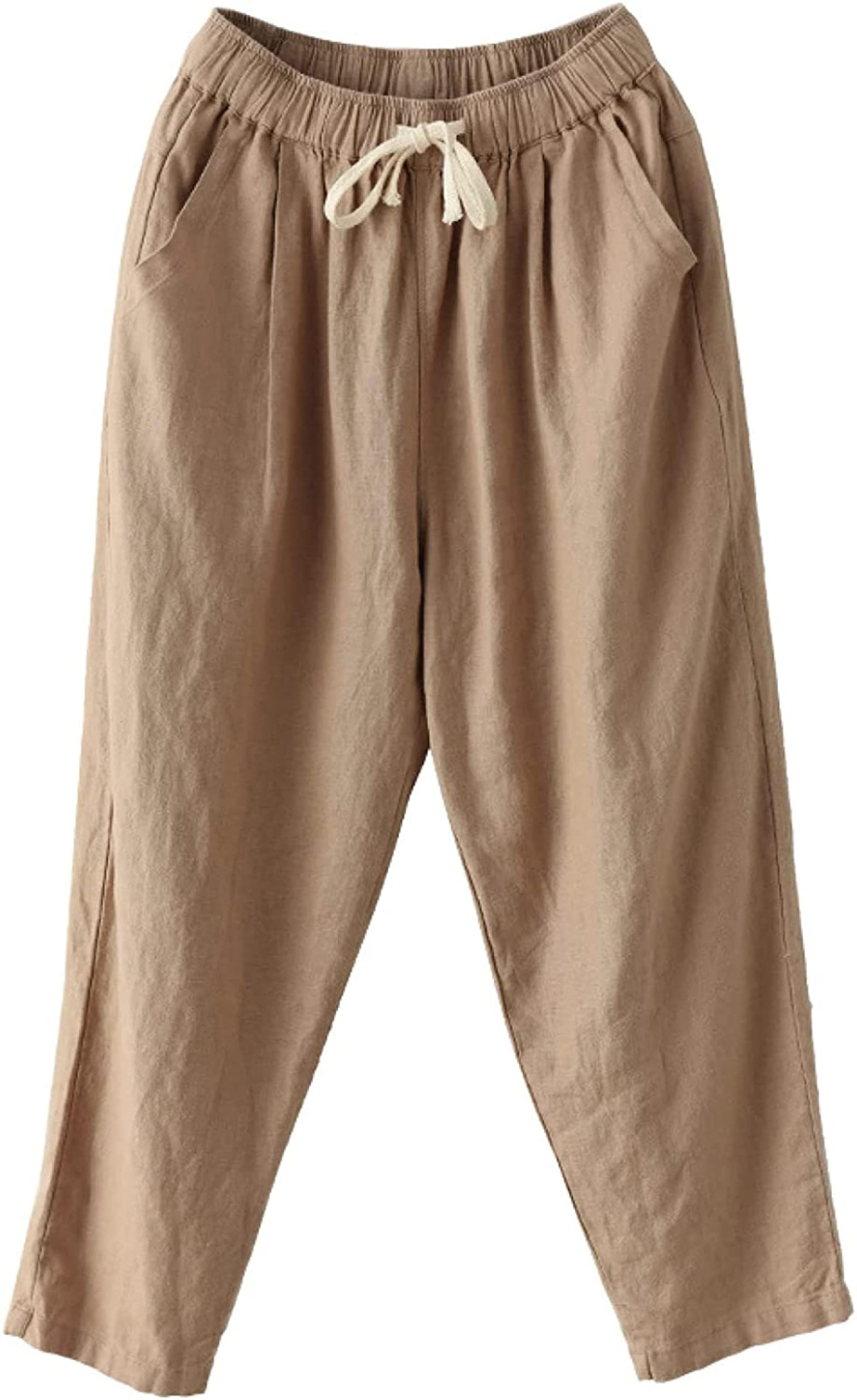 Yiozoi Wide Leg Pants Womens Linen Pants Womens Loose Classic Pants Womens Solid Khaki Pencil Pants Autumn