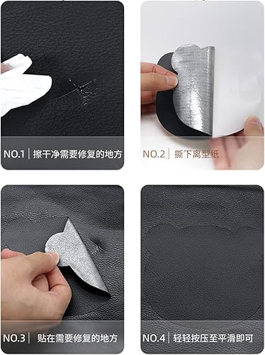 Miniatura 3 de 9 parches de reparación autoadhesivos, calcomanías de cuero resistentes al desgaste (marrón)