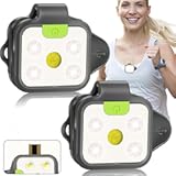 Running Light&comma; 2Pack Reflective Safety-Light for Runners&comma; Rechargeable LED Light&comma; Clip On Running Lights with Runners and Joggers for Camping&comma; Hiking&comma; Running&comma; Outdoor Adventure &lpar;Black&rpar;