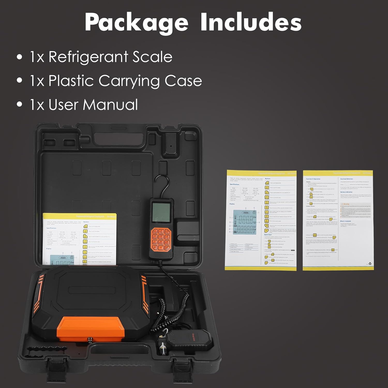 GarveeHome High Precision 220 LB Electronic Digital Refrigerant Charging Weight Scale, Compact & Versatile, Digital Multi-Button， Digital Screen, Non-Slip Pad, for Refrigerant Recovery Tanks