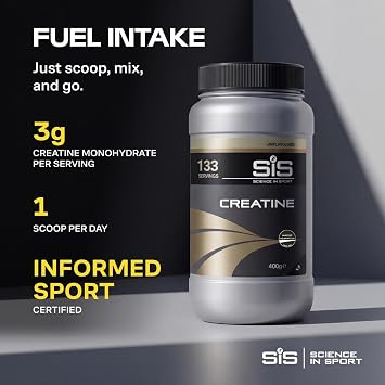 SiS Creatine Monohydrate Powder, Unflavored, 14.1 oz, 133 Servings