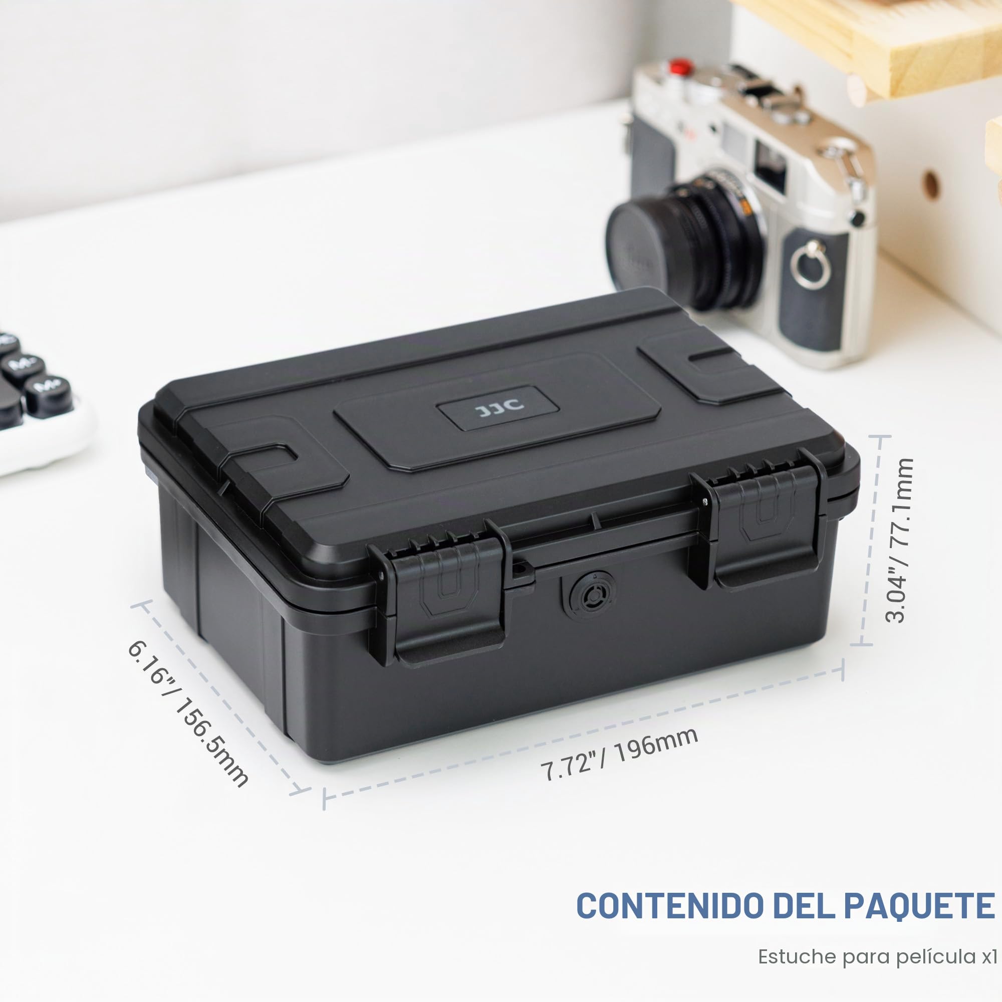 JJC Estuche rígido de almacenamiento de rollos de película de 35 mm con 15 recipientes, IP67, resistente al agua, a prueba de golpes, sellado a la luz, protector de películas negativas seguro