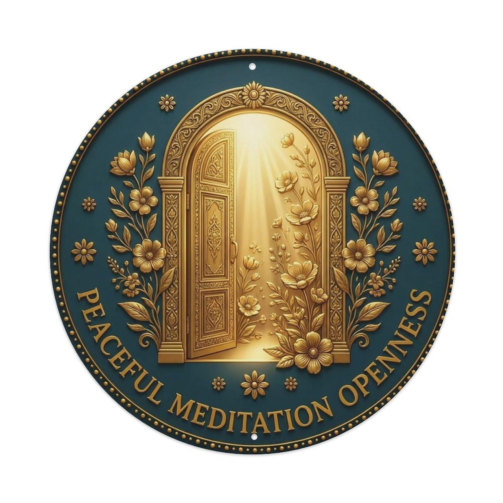 Vintage Peaceful Meditation Openness Flower Zen Yoga Metal Tin Sign