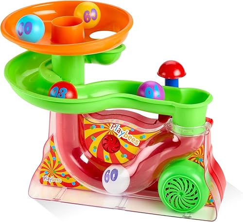 Playbees Juguete de bola ocupada Juguete musical activo con 5 bolas coloridas para el aprendizaje de los niños, actividad STEM, regalo para bebé,