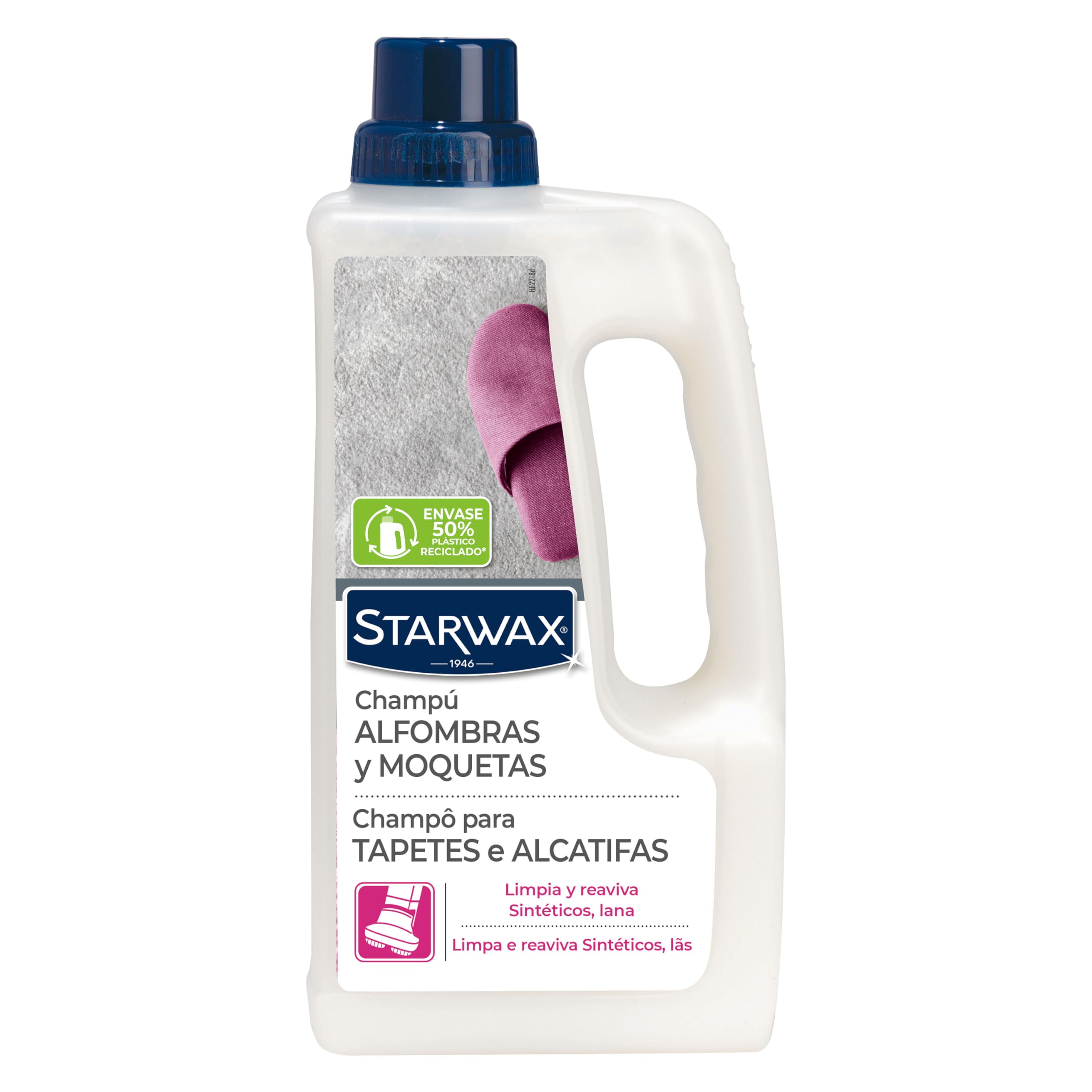 STARWAX - Champú Alfombras y Moquetas -Limpia en profundidad moquetas y alfombras de fibras naturales y sintéticas -1L - 30 a 40m²
