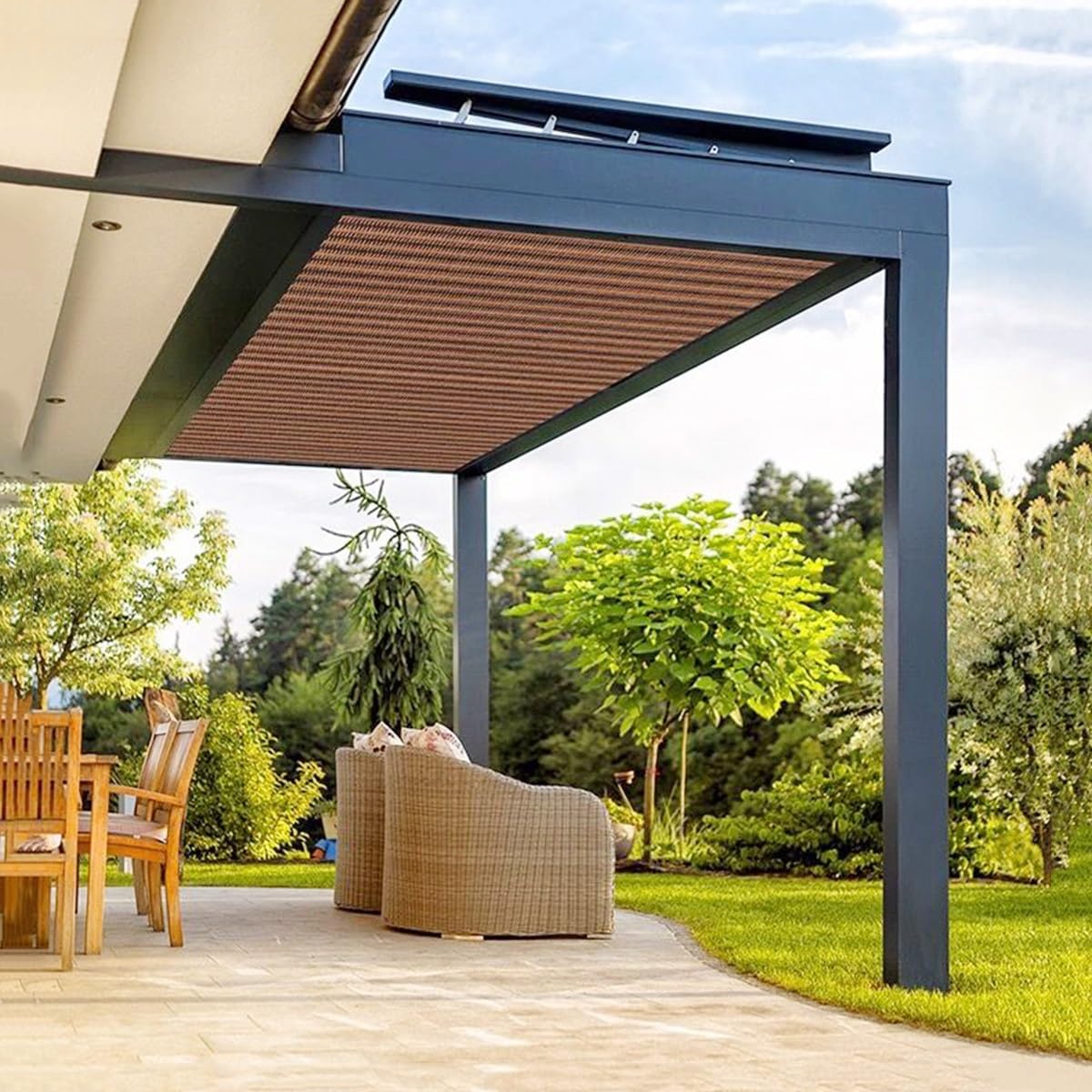 90% taux d'ombrage Filet D'ombrage Brun Tissu D'ombrage Avec œillets Toile D'ombrage Piscine Voile D'ombrage pour Extérieur Terrasse Pergola Balcon Serre 1x2m 2x3.0m 3x4m 4x5m 5x6m 6x7m(3.5x10m)