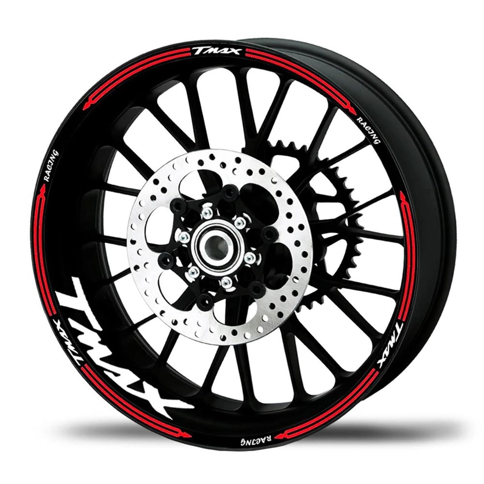 Stickers Motorcycle Wheel Stickers Reflective Decals Rims for Yamaha TMAX500 TMAX530 TMAX560(Style 4)
