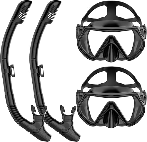 Miniatura 5 de Snorkeling Gear for Adults, Dry-Top Snorkel Set Scuba Diving mask, Snorkel Mask, Panoramic Anti-Leak Anti-Fog Tempered Glass Lens, Swimming Training