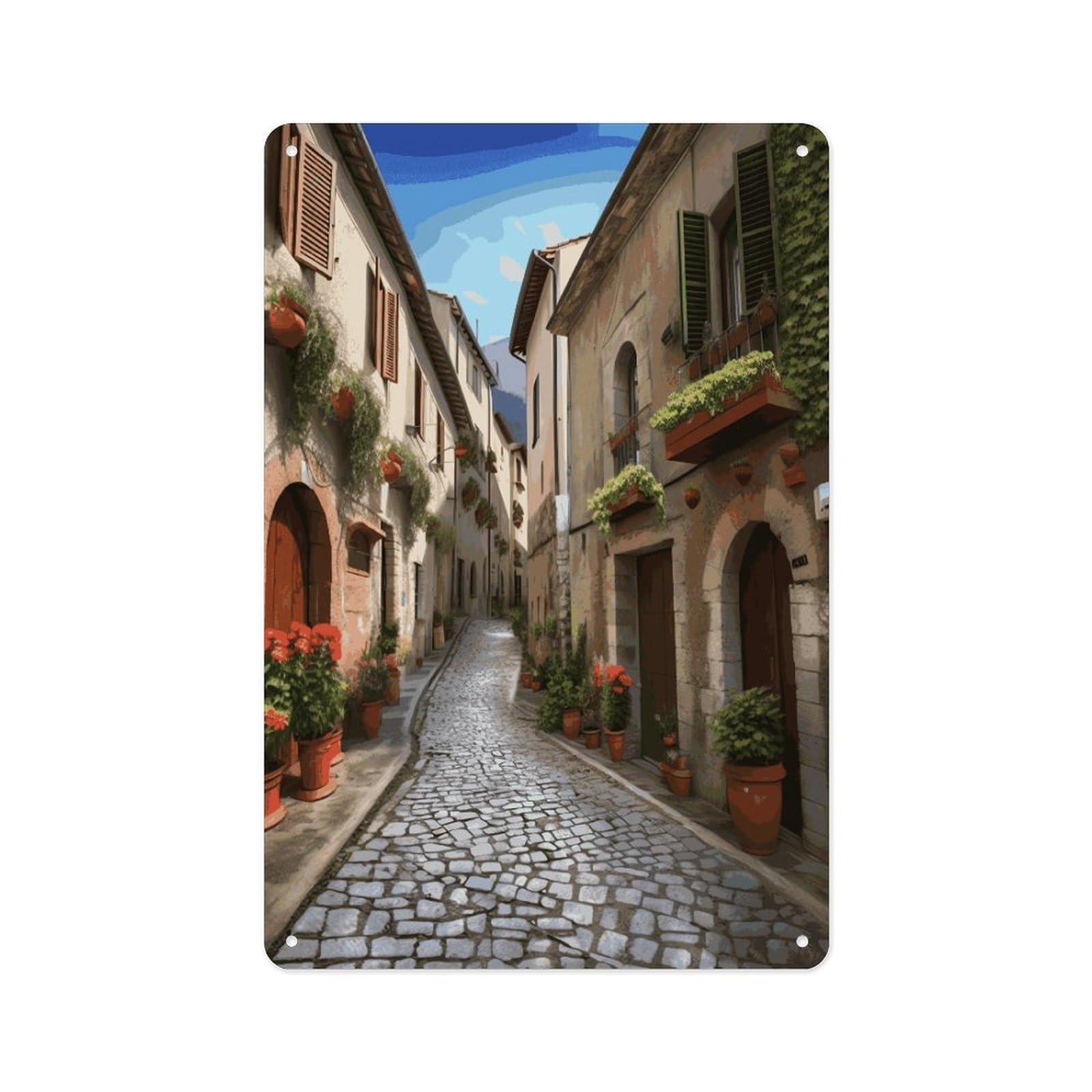 Fekiloot Style Italian Town Street Wall Decor Metal Signs Tin Signs Poster