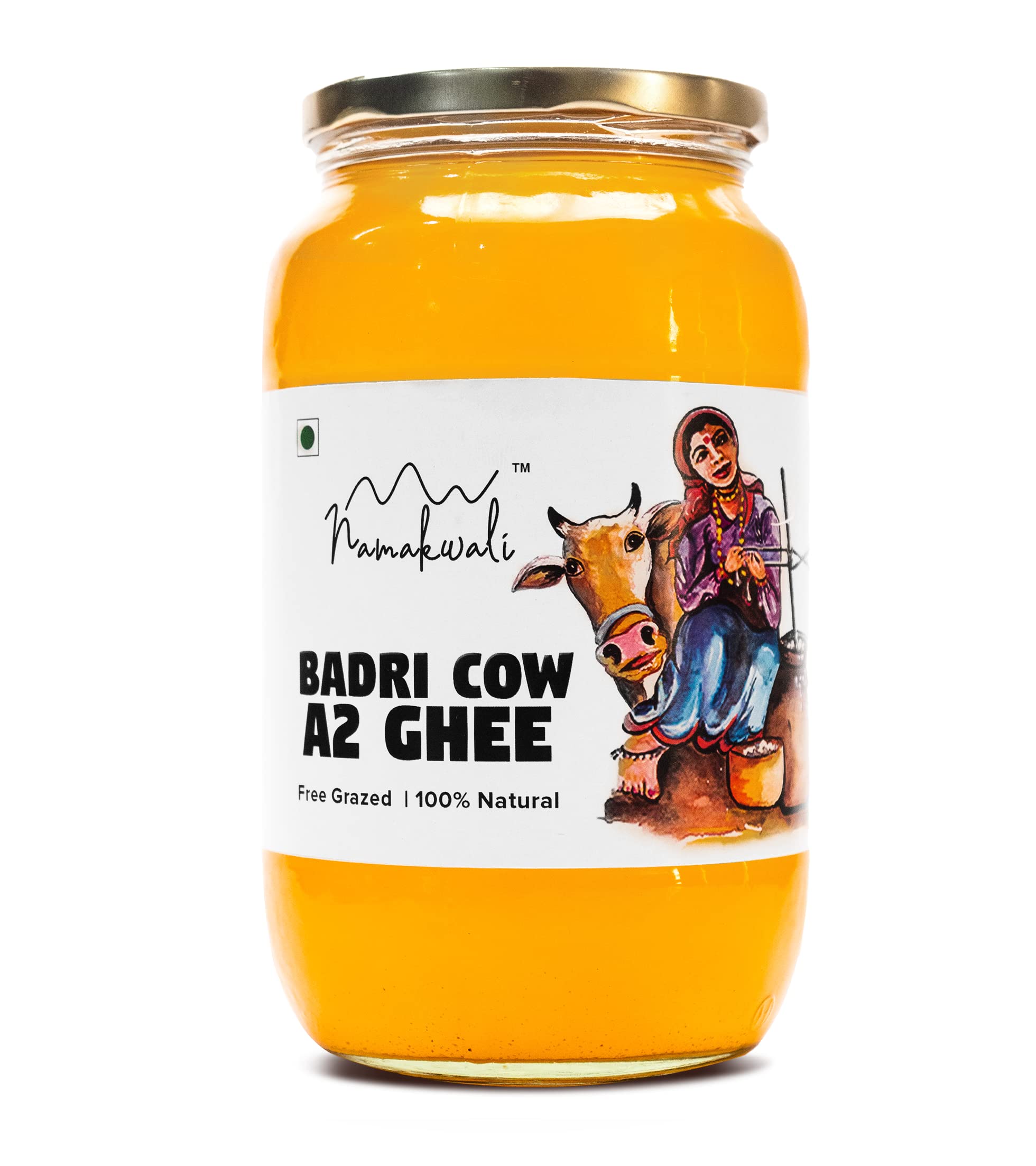 Namakwali A2 Badri Cow Ghee 1000ml | Pahadi Bilona Ghee in Glass Jars | Traditional Vedic Method - Premium A2 Ghee | 1 litre | Pure & Unadulterated | As Seen On SharkTank India S3
