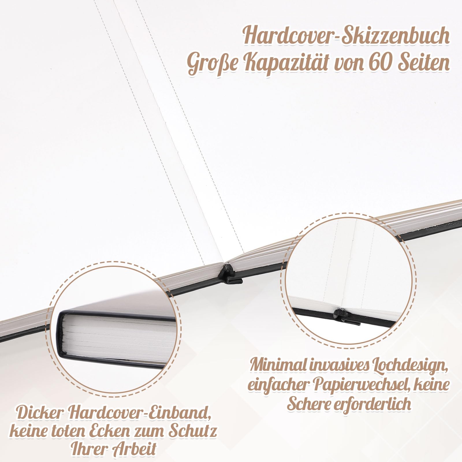 Skizzenbuch-Set, 5 Stück, Je 120 Blatt – A5 (14x21 Cm), Säurefrei, Gebunden