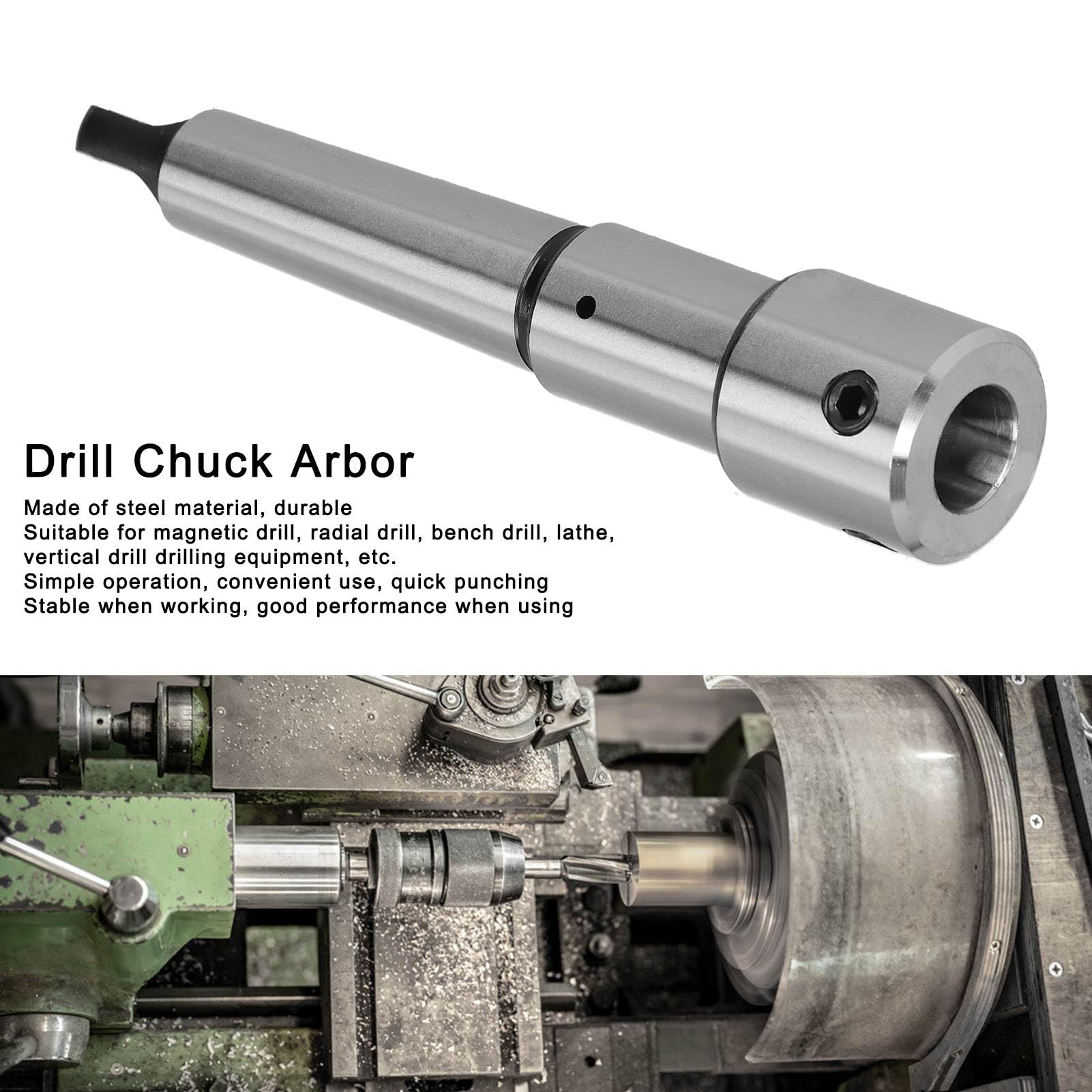 Eje de corte anular, varilla Weldon MT3 a 3/4", adaptador de extensión de taladro de columna (cono Morse 3) para taladro magnético/radial/banco/torre/vertical