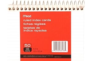 Mead Spiral Index Cards 4x6, Ruled