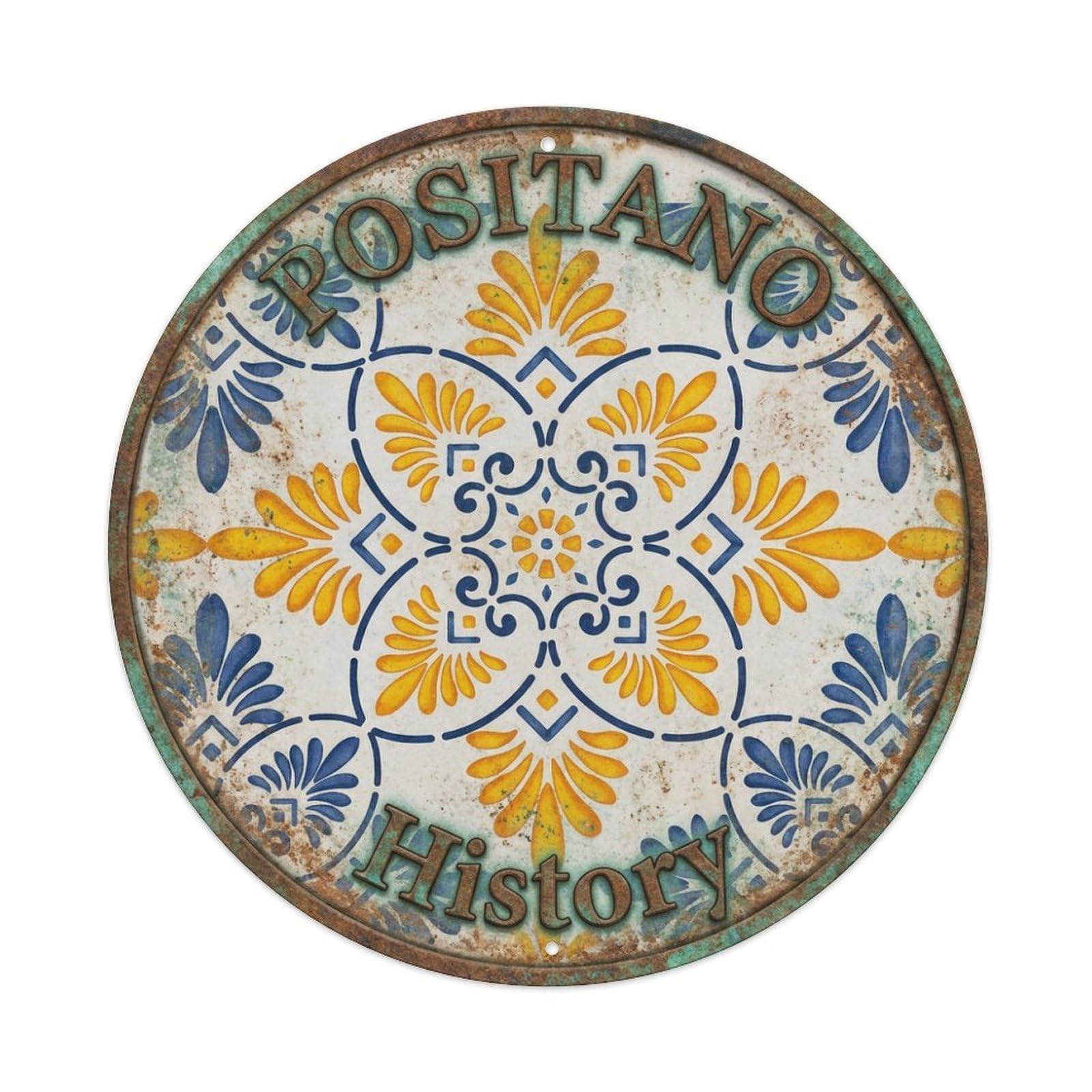 Vintage Travel Positano Italy Culture Metal Tin Sign Plaque
