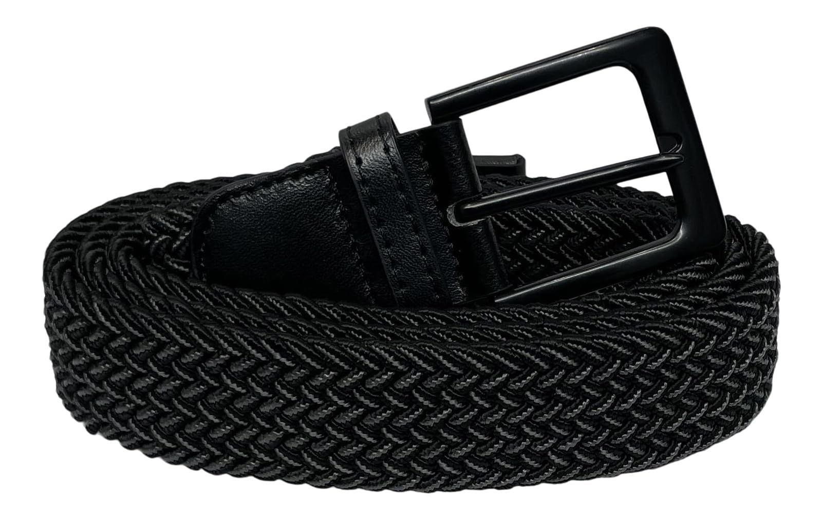 SoBo LEATHER Stretchy Belts for Men & Women, 6 Colours, Elastcated Belt, Braided Belts, Unisex, Waist 28-44 inch (Black & Grey, L/XL)