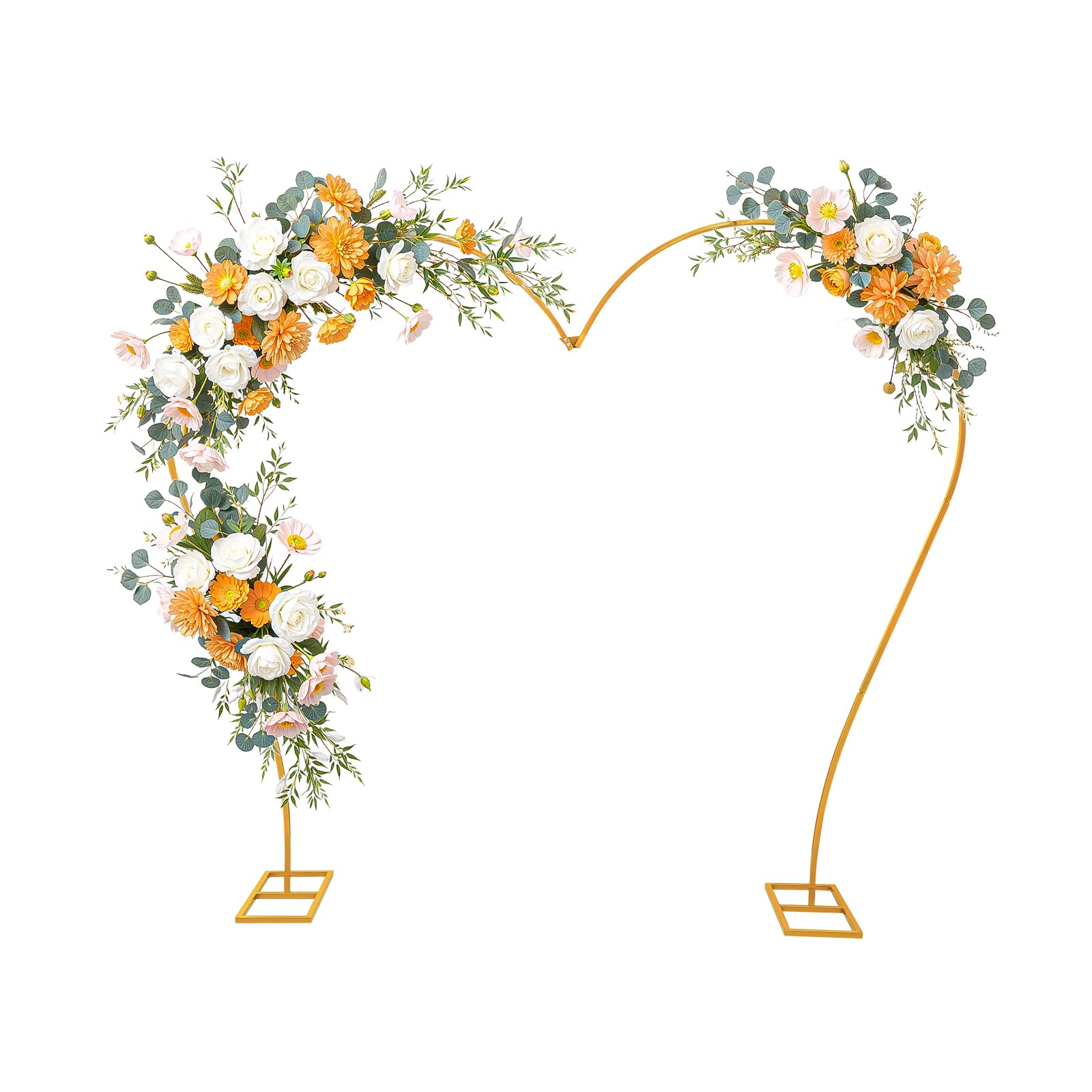 Fiocco per palloncini a forma di cuore, in metallo, con cuore, per matrimonio, 2,35 m, grandi decorazioni per foto, battesimo, festa di compleanno (oro)