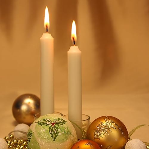 Miniatura 7 de Paquete de 10 velas cónicas blancas, 9.5 pulgadas de alto, elegancia clásica para cada entorno, decoración del hogar, vacaciones, 8 horas de tiempo